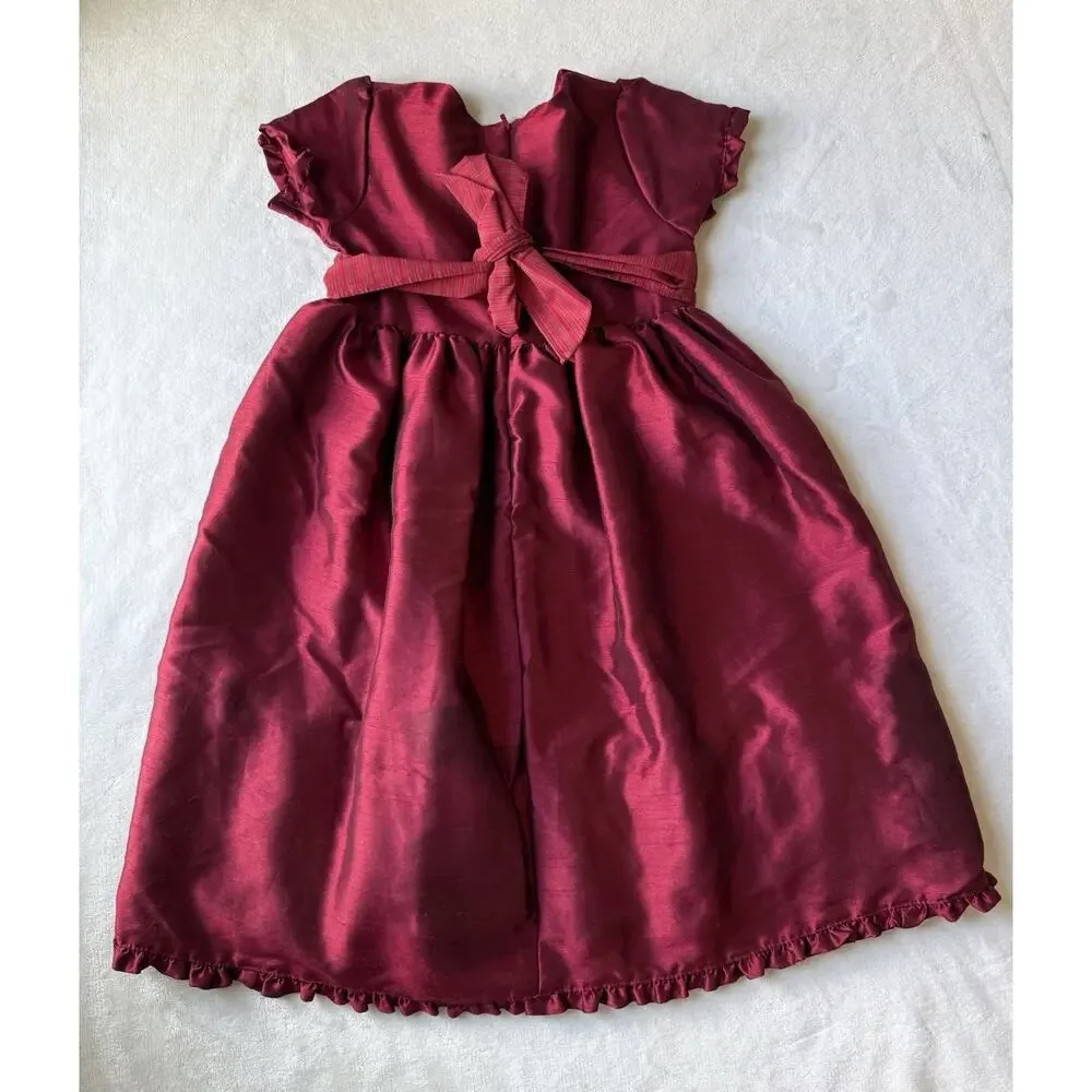 George‎ Cherry Red Formal Girls Sz 6X Party Tie Princess Christmas Formal Dress